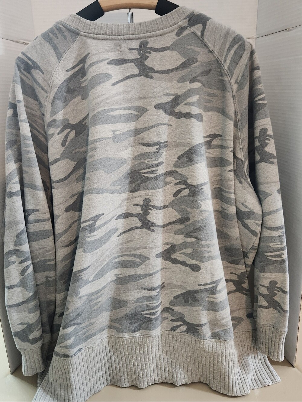Maurices Casual Gray Camo Crewneck Sweatshirt - Picture 2 of 2